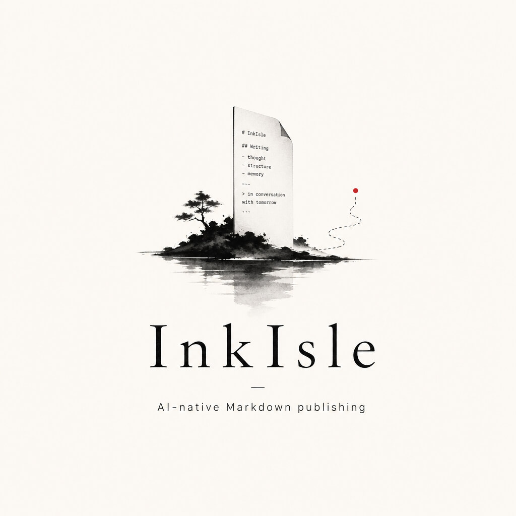 Conceptual narrative minimal logo concept for InkIsle