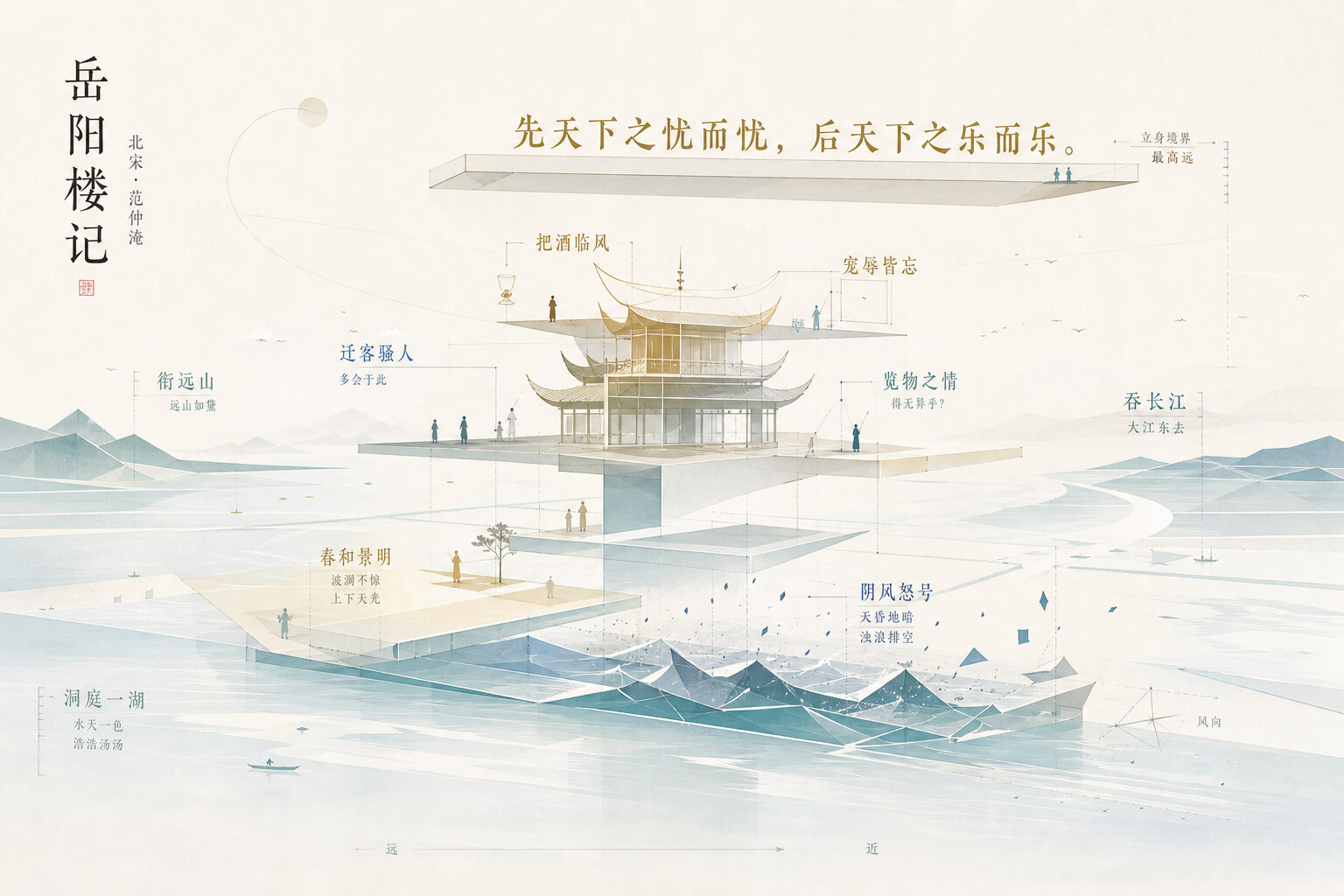 信息视觉图像示例:岳阳楼记