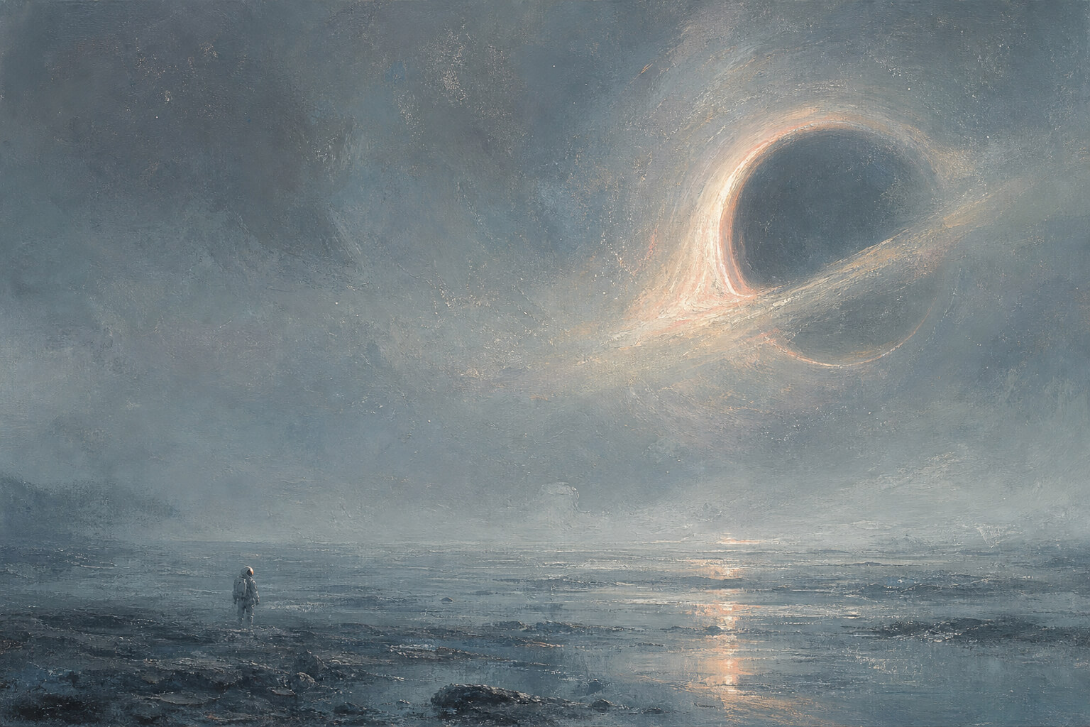 清冷油墨风艺术壁纸示例：星际穿越中的经典壁纸级画面