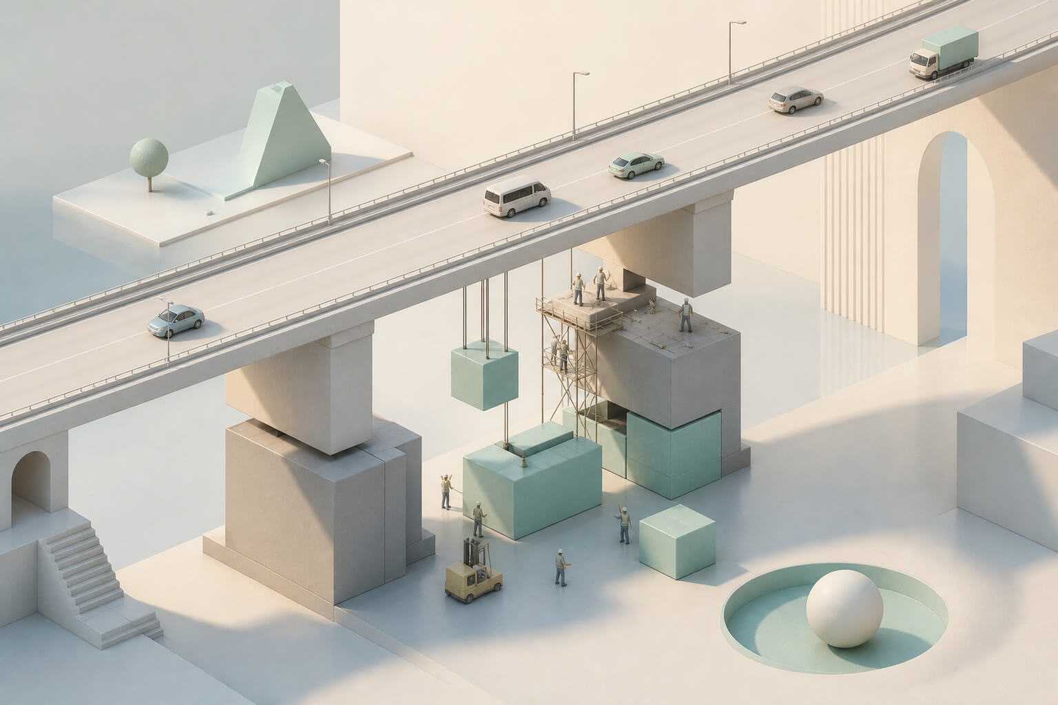 Replacing the lower-level material while traffic keeps moving